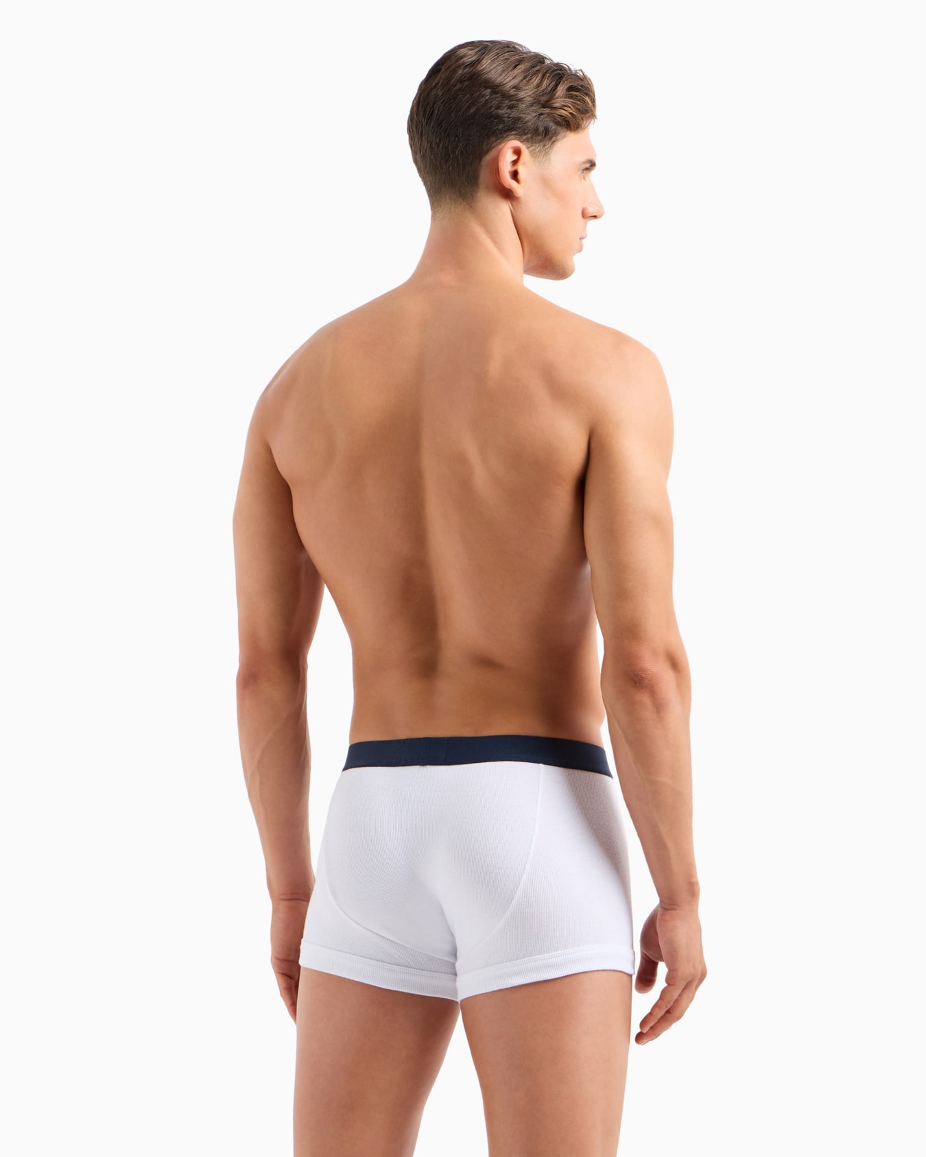 Two-pack of ribbed cotton boxer briefs with logo band Slide 2