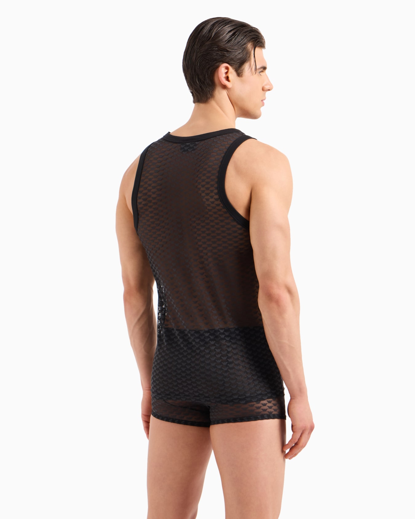 Canotta in mesh jacquard con logo eagle all over Slide 2