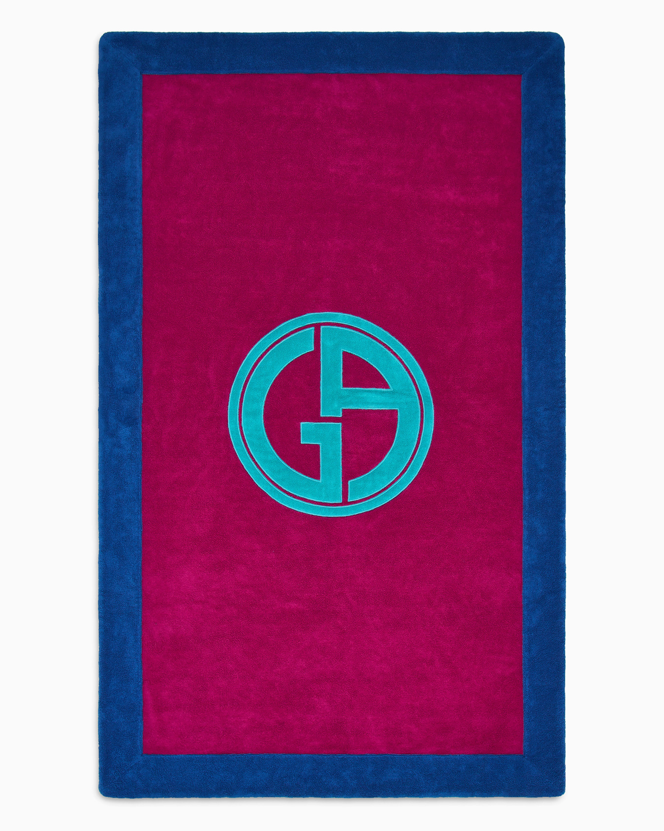 Telo mare bicolore con logo jacquard Slide 0