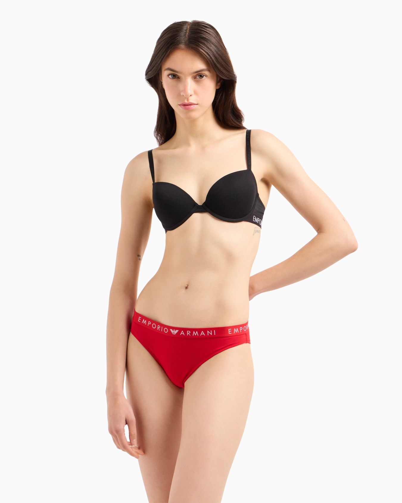 Two-pack of ASV Iconic organic-cotton Brazilian briefs with logo waistband Slide 1