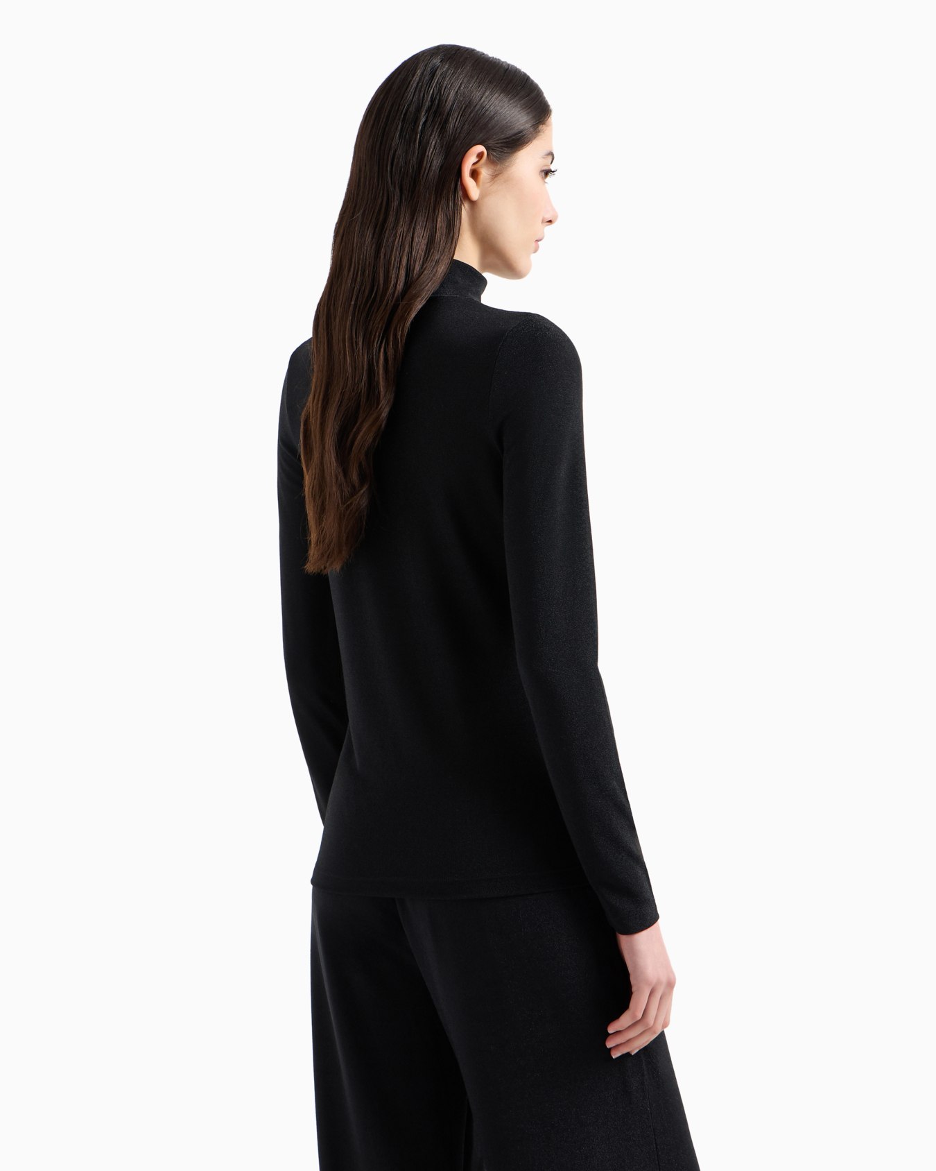 Mock-neck loungewear jumper in Lurex knit Slide 2