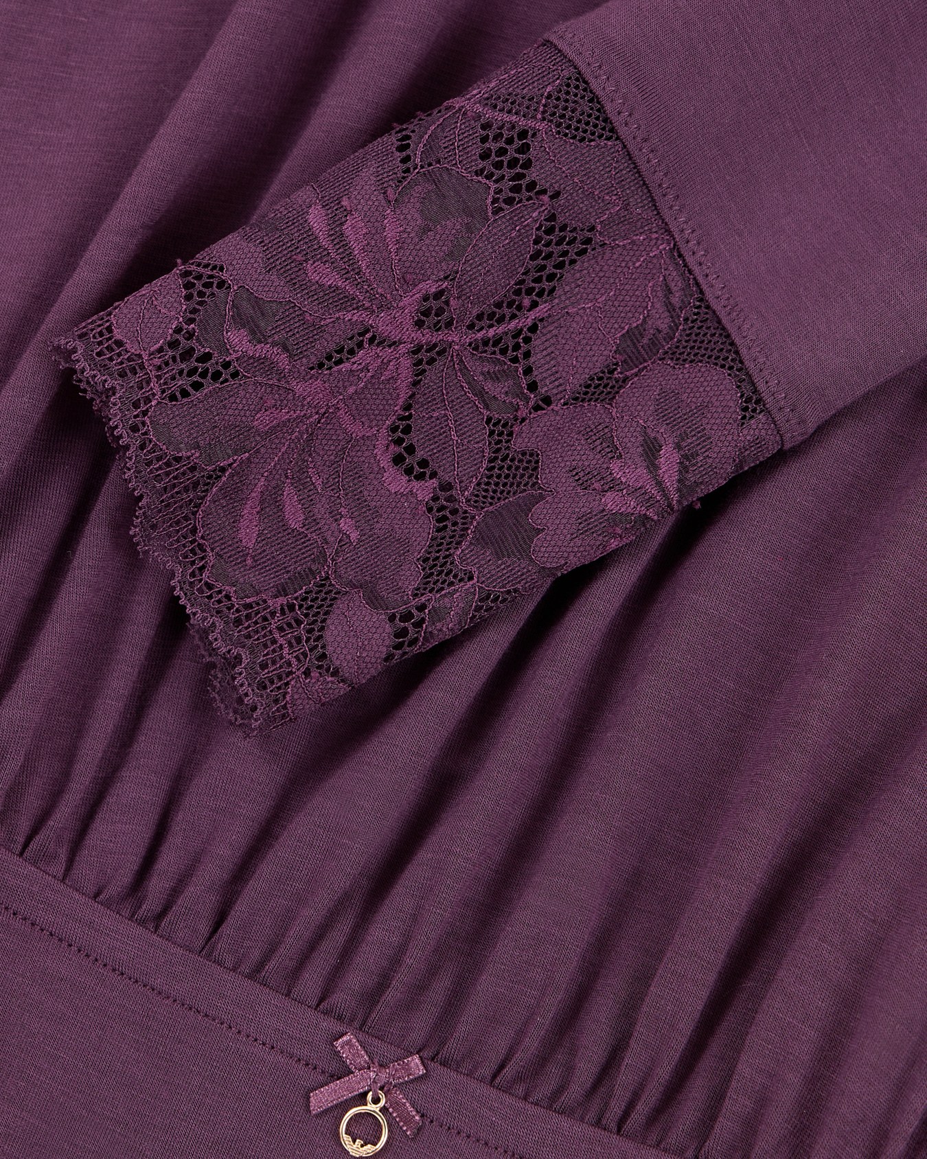 ASV Dreamy lace mock-neck loungewear bodysuit in certified viscose Slide 3