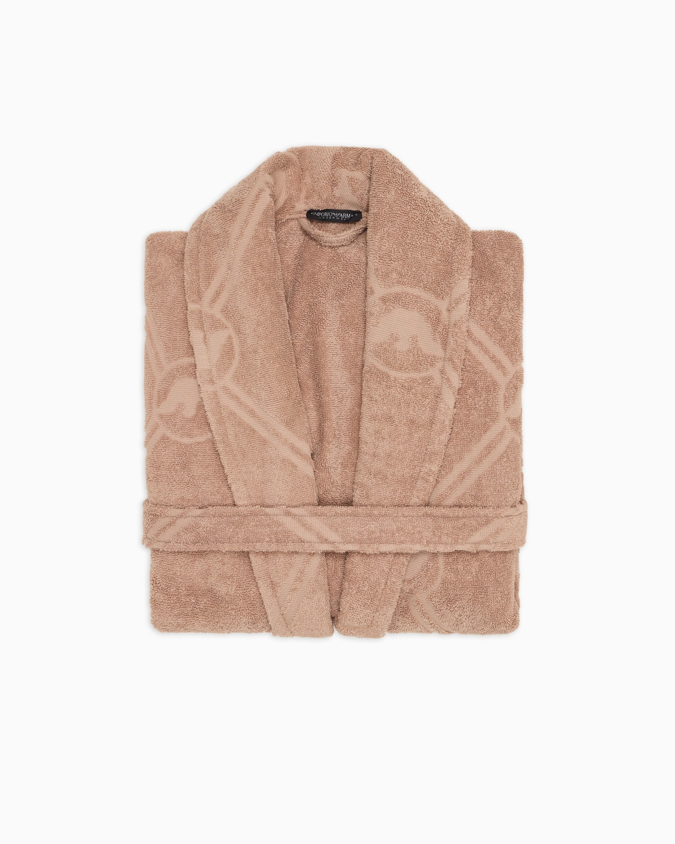 Cotton terry bathrobe with monogram logo Slide 3