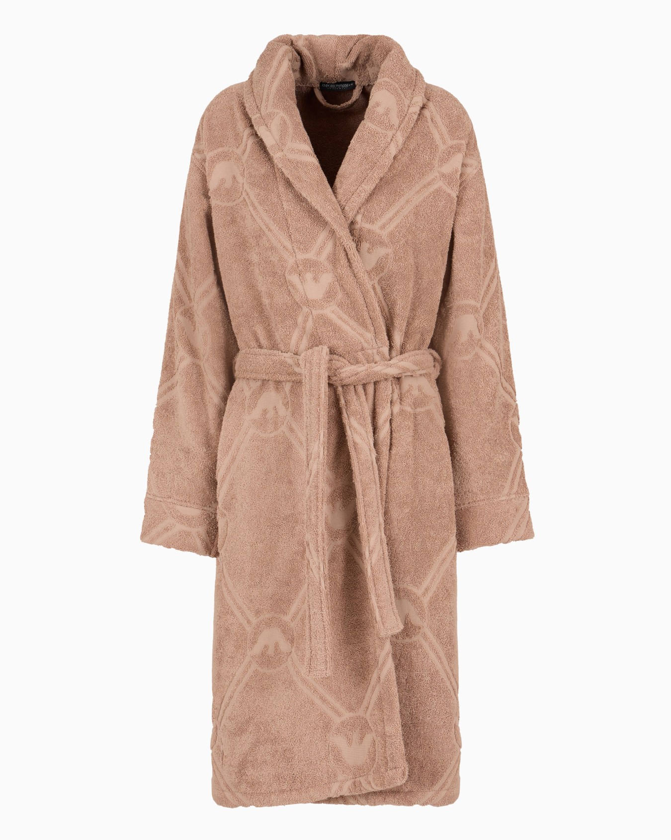 Cotton terry bathrobe with monogram logo Slide 0