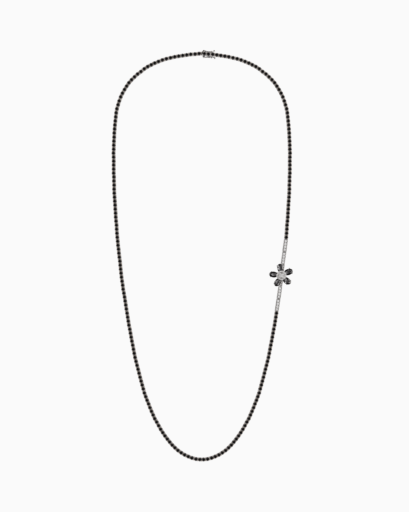 Kette der Sì-Reihe aus 18 kt Weißgold Diamanten und Onyx Folie 0