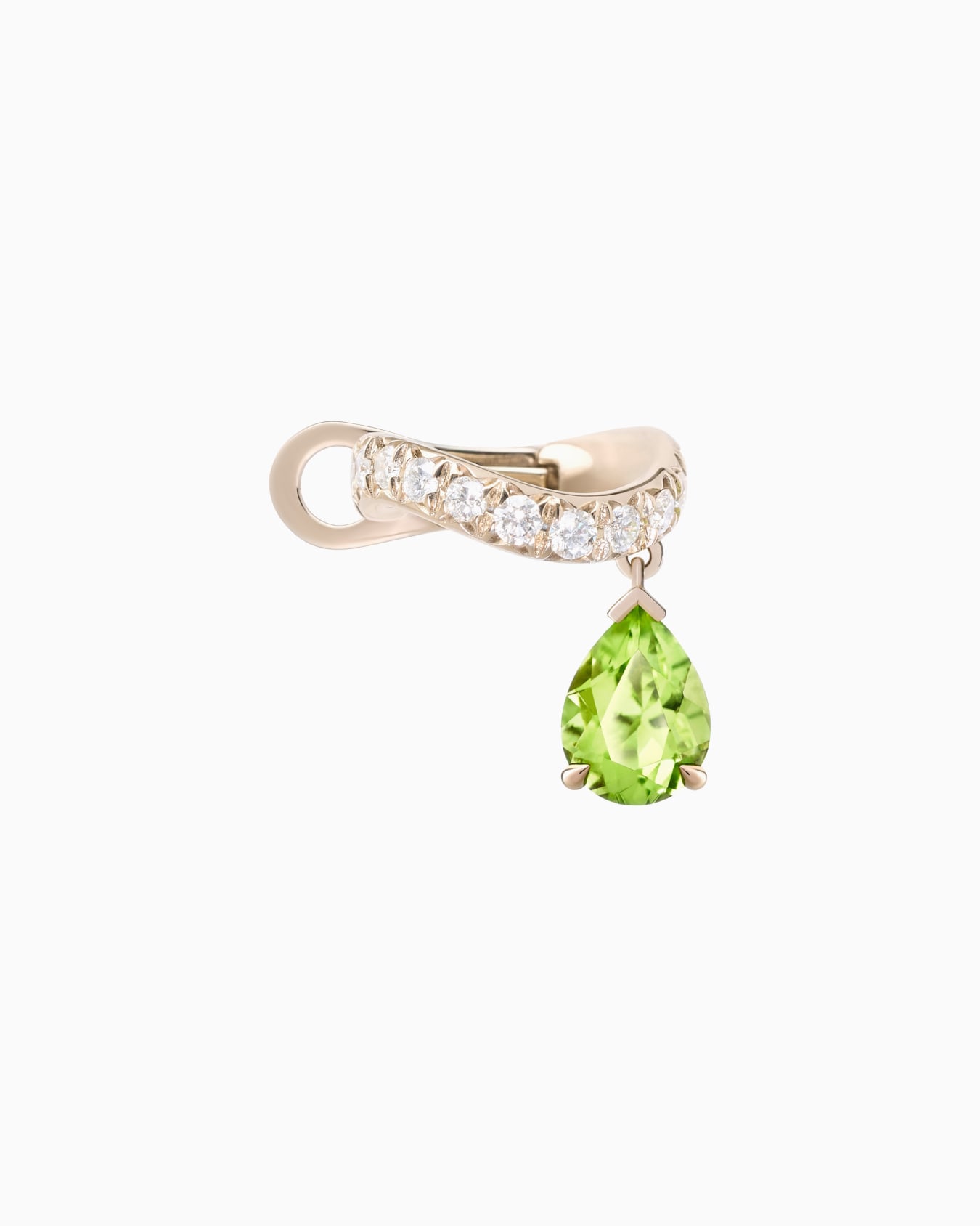 Blanche 18k gold ear cuff with diamonds and peridot Slide 0