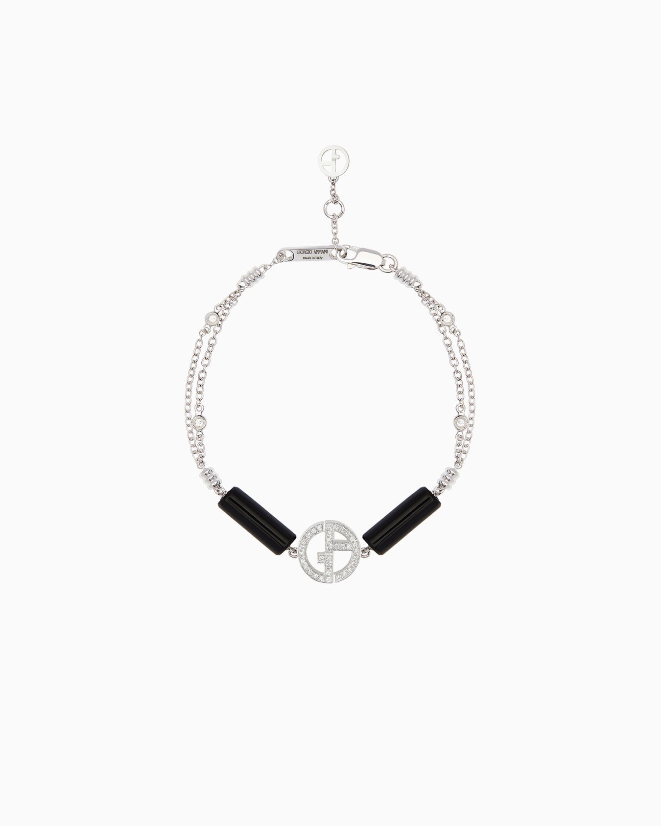 18K white-gold, diamond-and-onyx Borgonuovo bracelet Slide 0