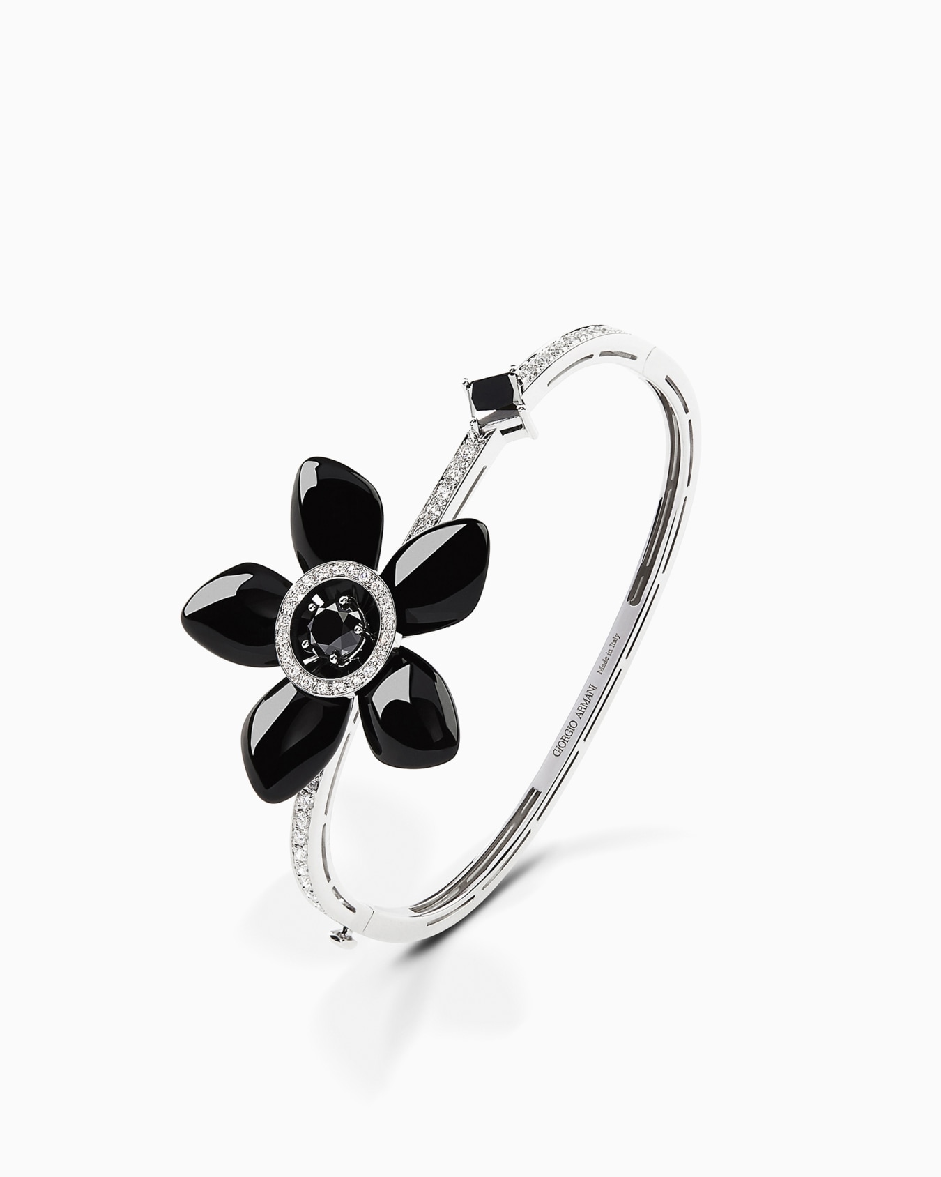 18K white-gold, diamond-and-onyx Sì bracelet Slide 0