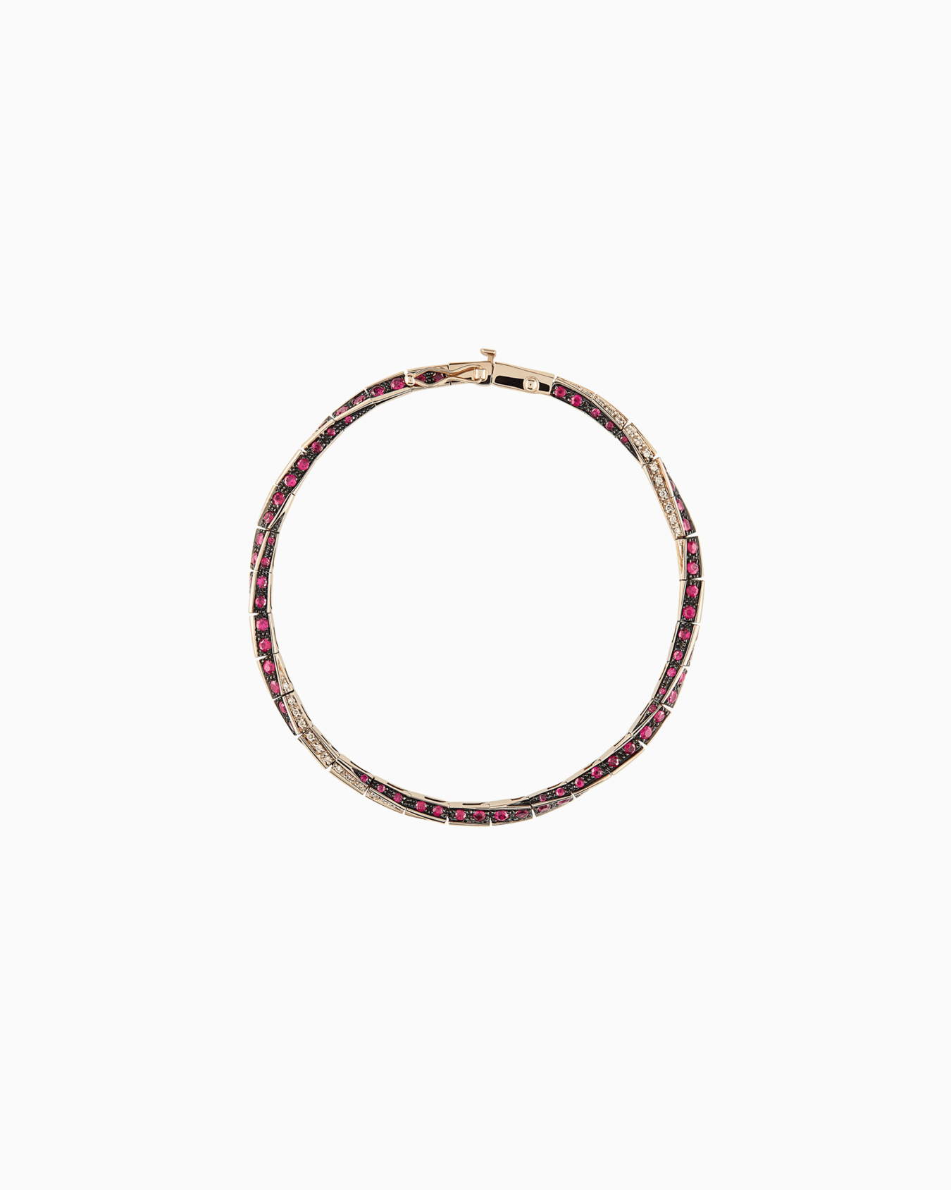 18K white-gold, diamond-and-ruby Circle bracelet Folie 0