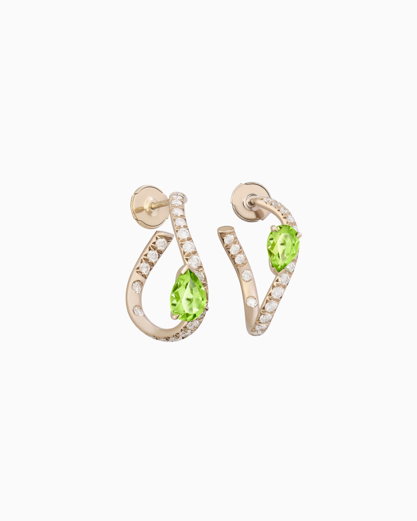 Blanche 18k gold earrings with diamonds and peridot Slide 0