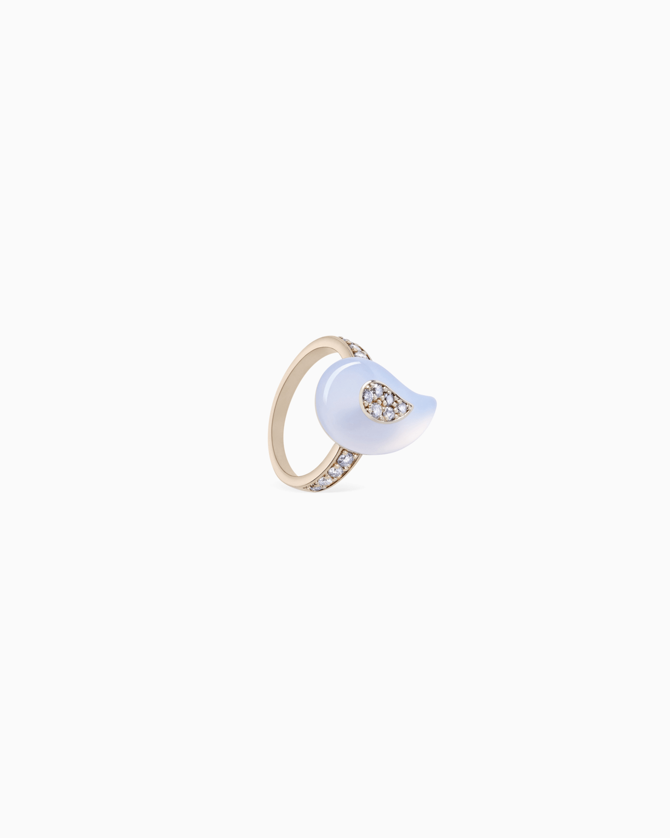 Josephine ring in 18k gold, chalcedony and diamonds Slide 0