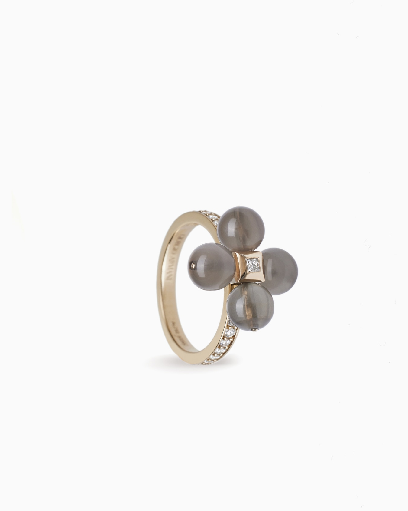 18k gold, diamond and moonstone Gioia ring Slide 0