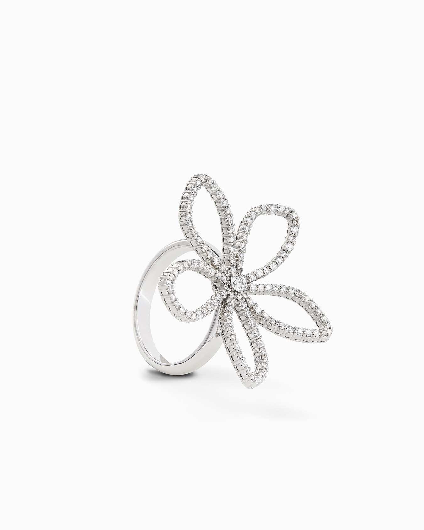 Bague Sì en or blanc 18 carats, diamants et onyx Diapositive 0