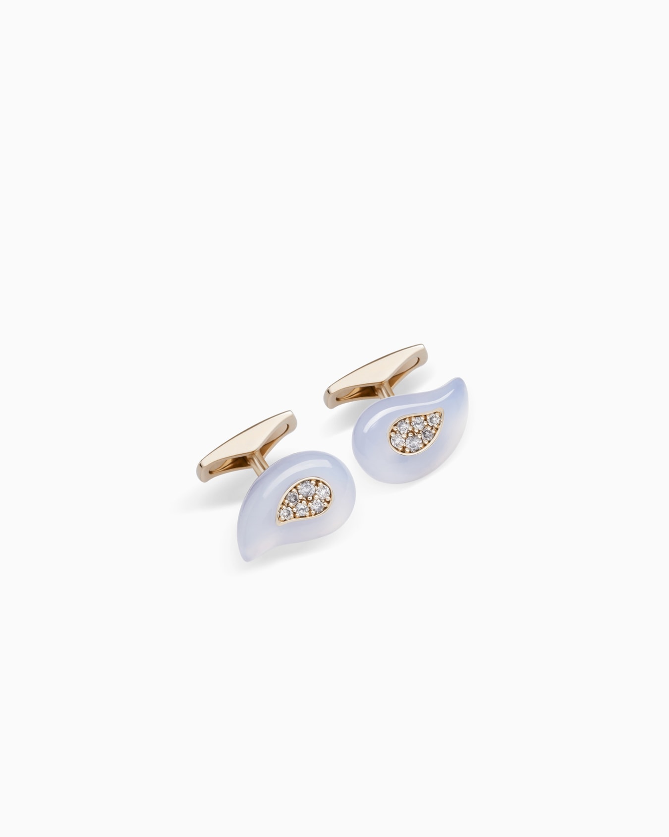 Josephine cufflinks in 18k gold, chalcedony and diamonds Diapositiva 0