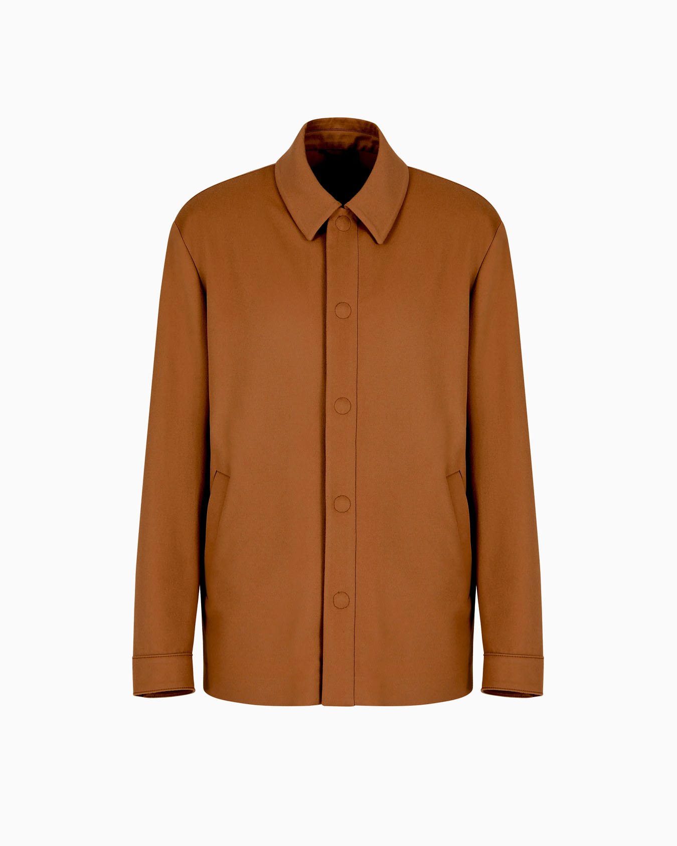 Giorgio Armani Vicuña shirt jacket in pure lightweight vicuña cloth Slide 0