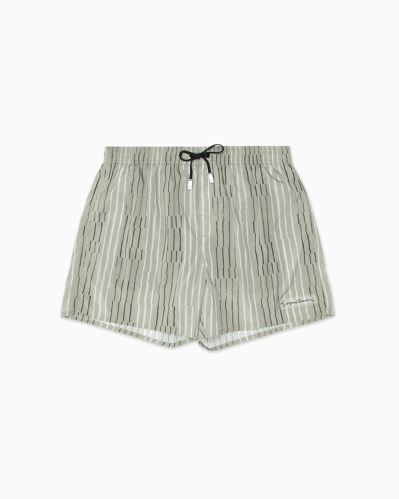 Irregular striped print swim trunks Slide 0