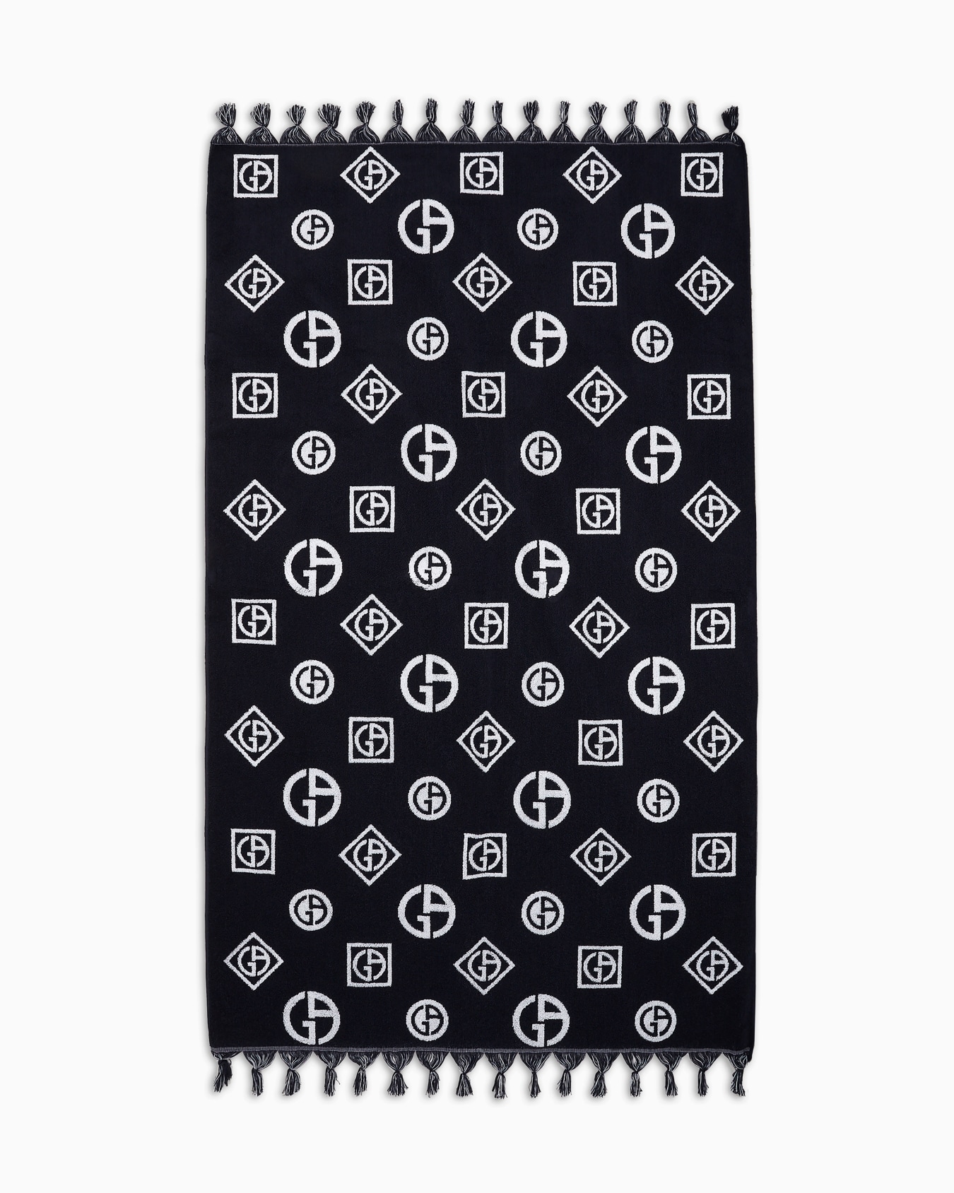 Cotton beach towel with an all-over jacquard motif Slide 0