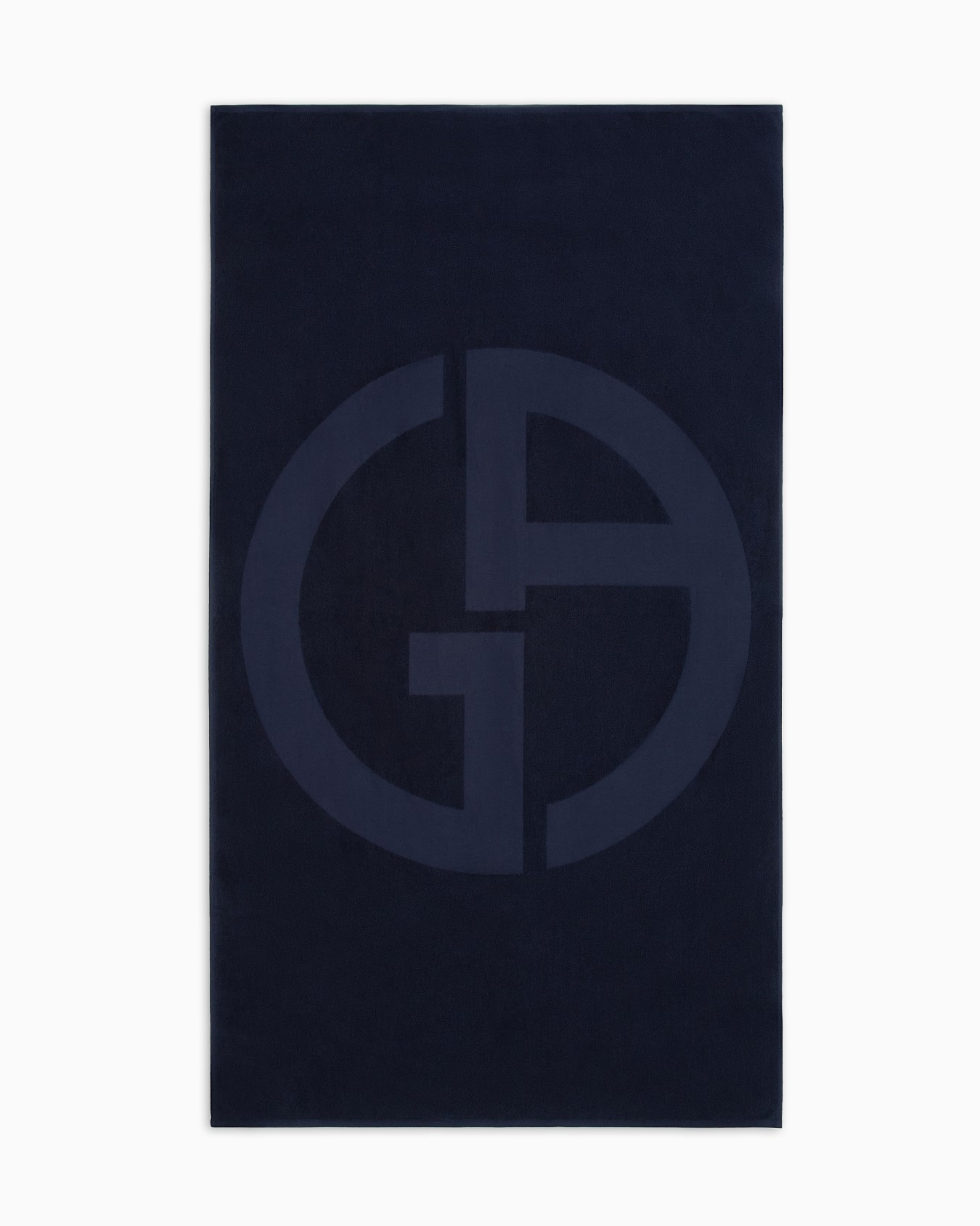 Telo mare in cotone con logo jacquard Slide 0