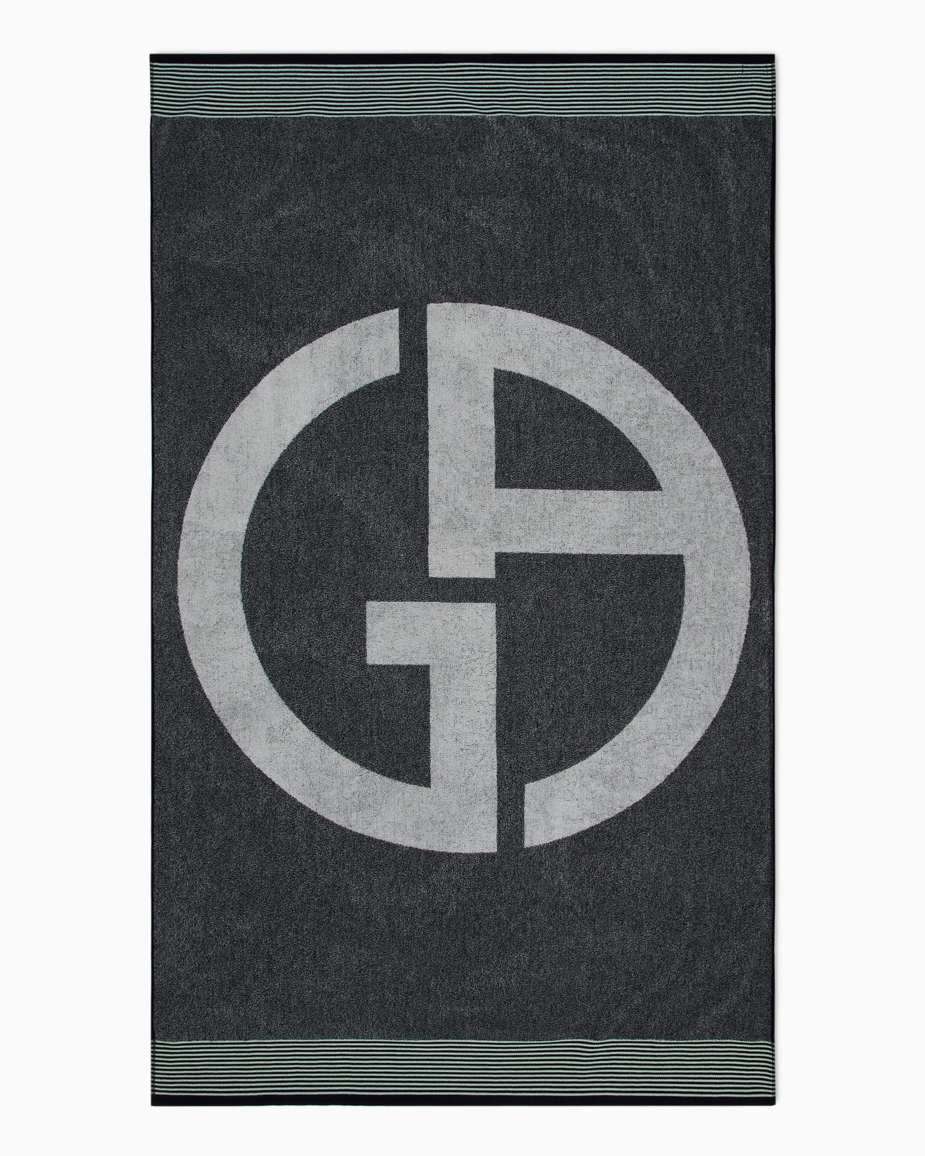 Cotton-terry beach towel with oversized jacquard GA logo Slide 1