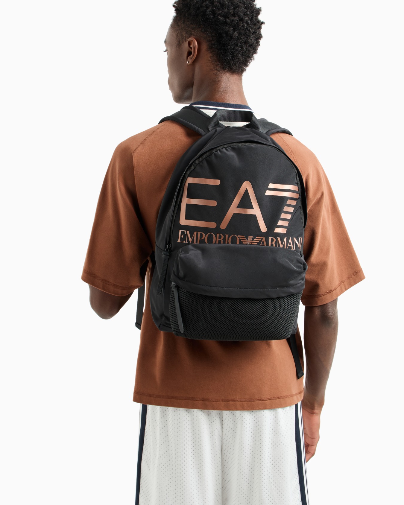 Technical-fabric backpack with oversized logo Slide 5