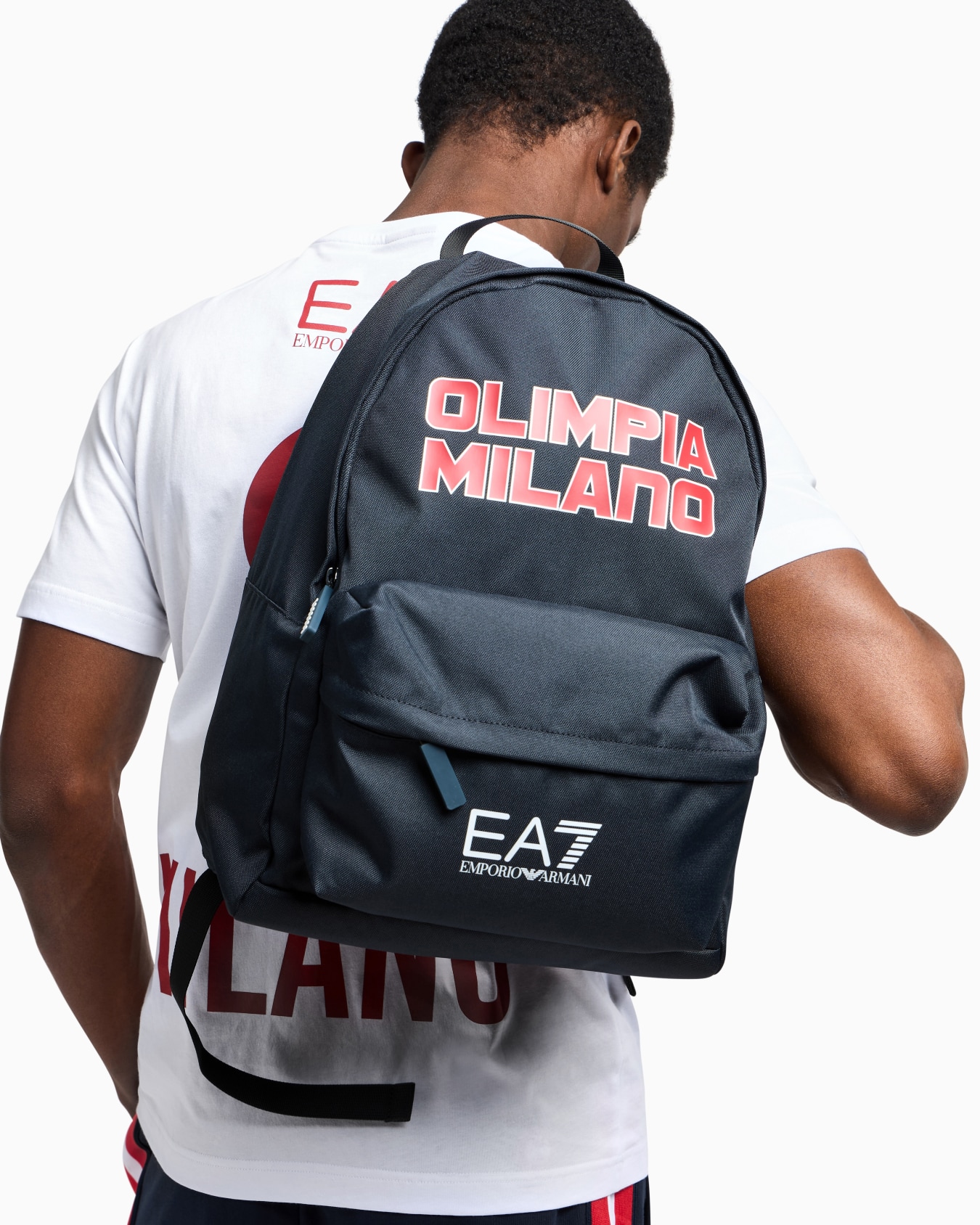 Olimpia Milano Sac à dos rond en tissu technique Diapositive 6