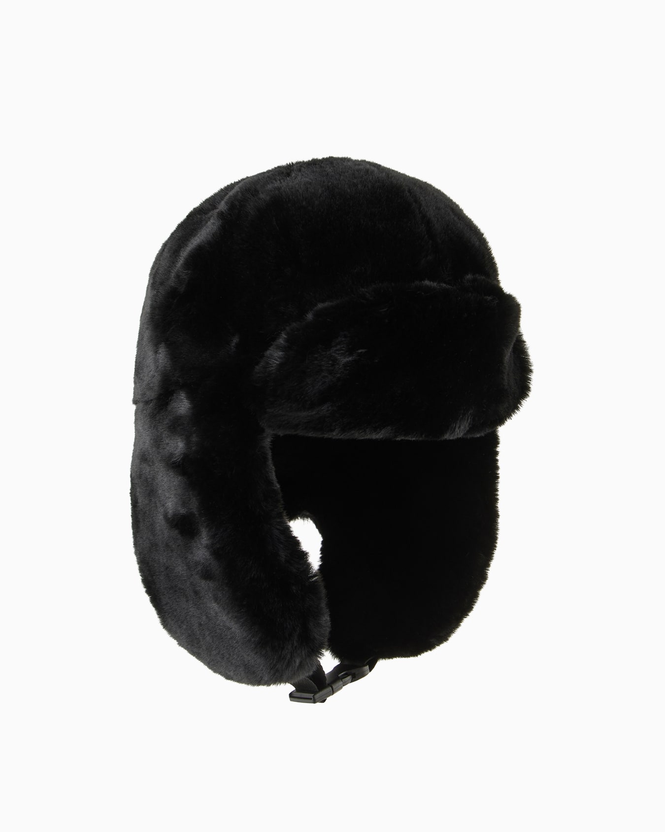 Trapper hat with earflaps in teddy-effect fabric Slide 0