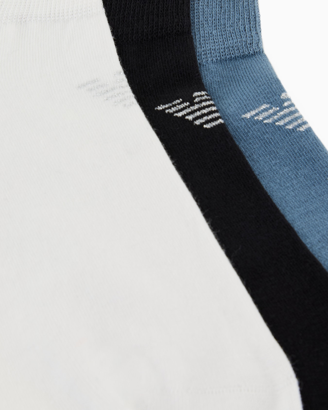 Three-pack of cotton ankle socks with lurex eagle Slide 1