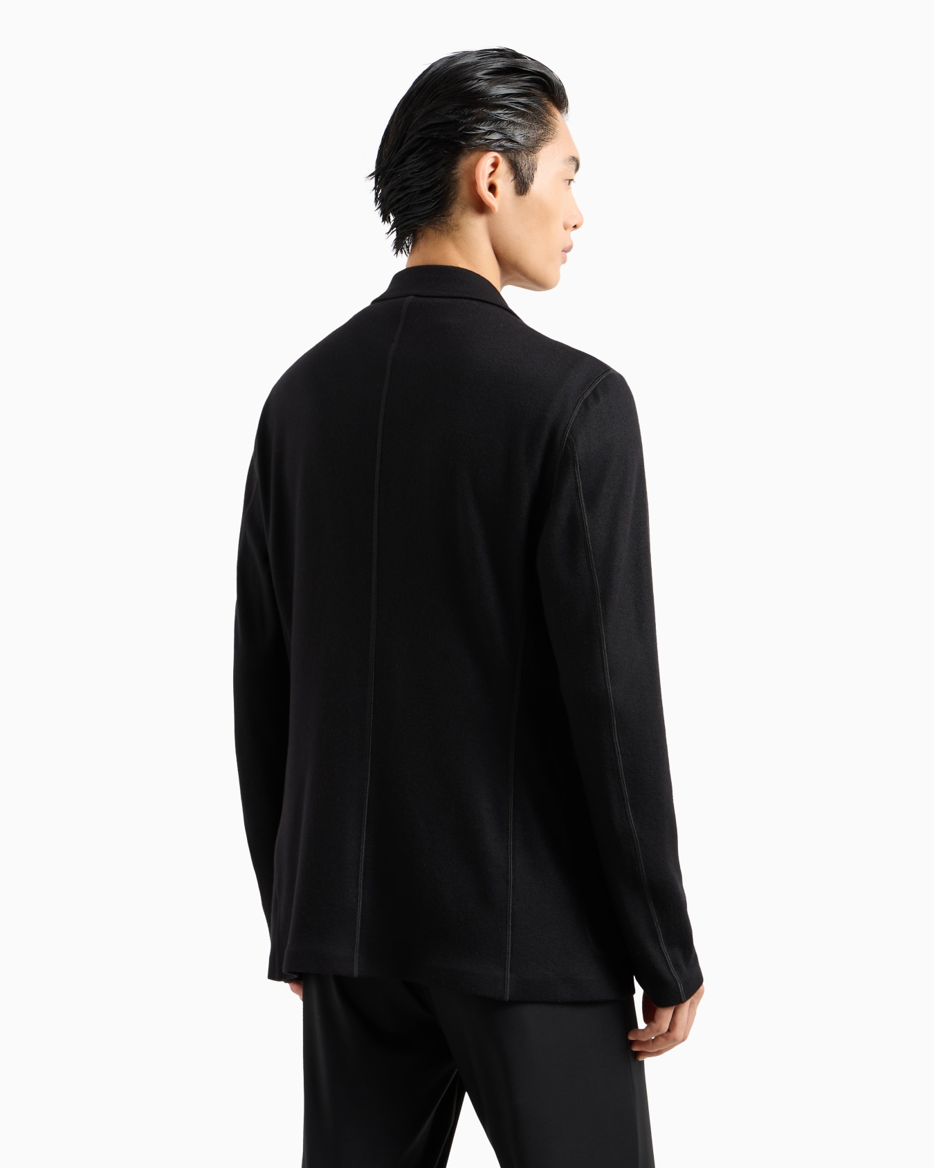 Icon double-breasted jacket in fulled cashmere interlock Slide 2