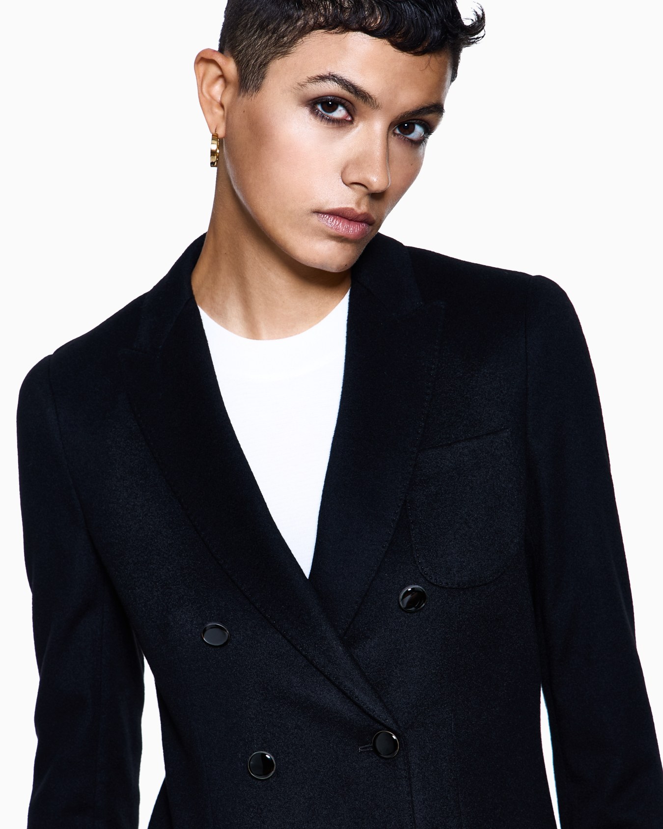 Double-breasted jacket in virgin wool and cashmere Slide 4