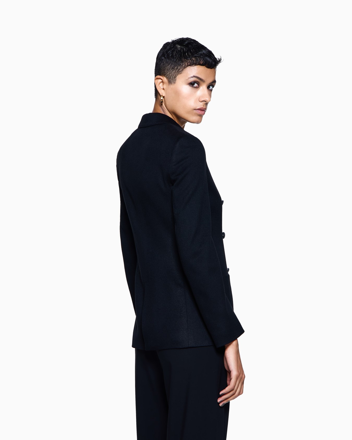 Double-breasted jacket in virgin wool and cashmere Slide 2