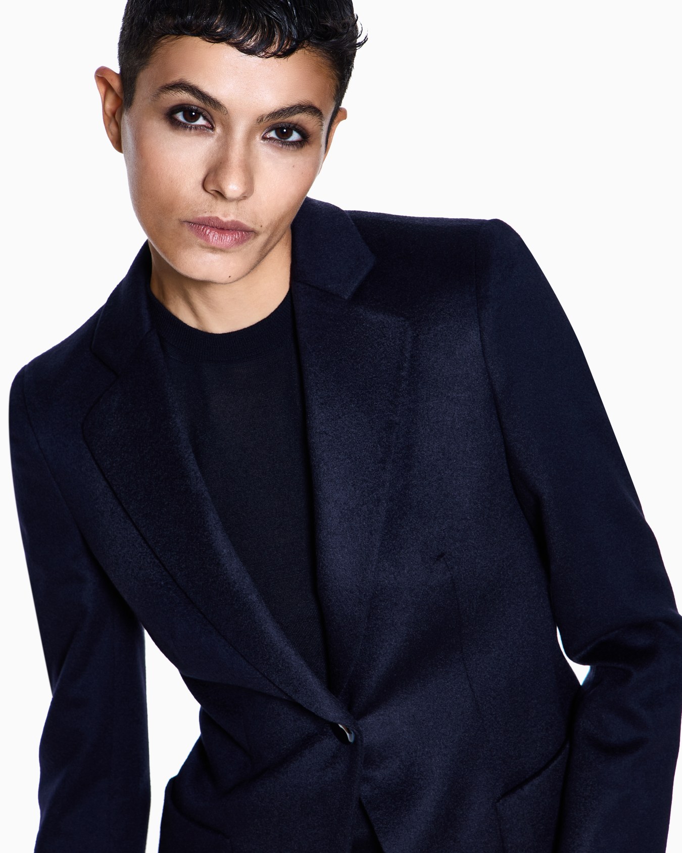 Single-breasted jacket in virgin wool and cashmere Slide 4