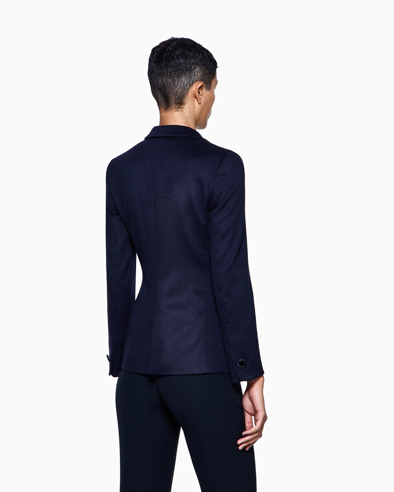 Single-breasted jacket in virgin wool and cashmere Slide 2