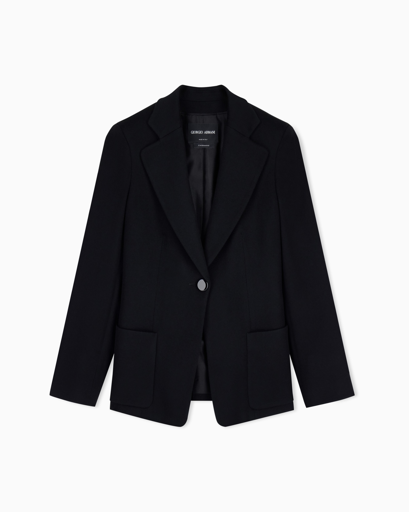 Single-breasted jacket in virgin wool and cashmere Slide 0
