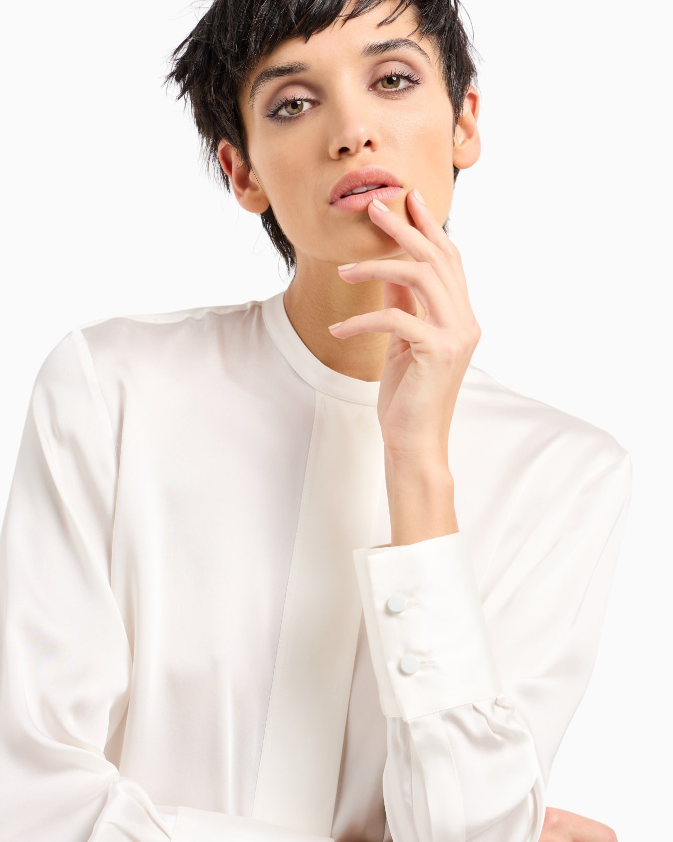 Silk charmeuse shirt Slide 4