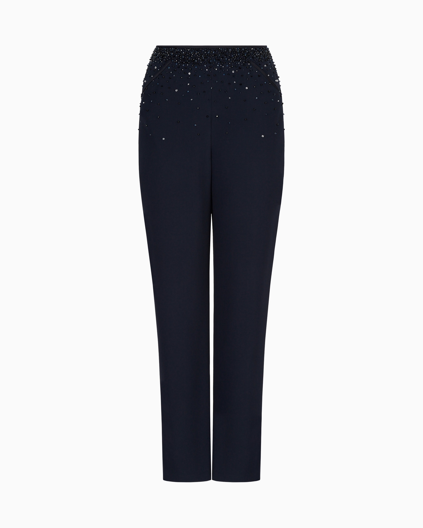 Pantaloni dritti in cady con ricami Slide 0