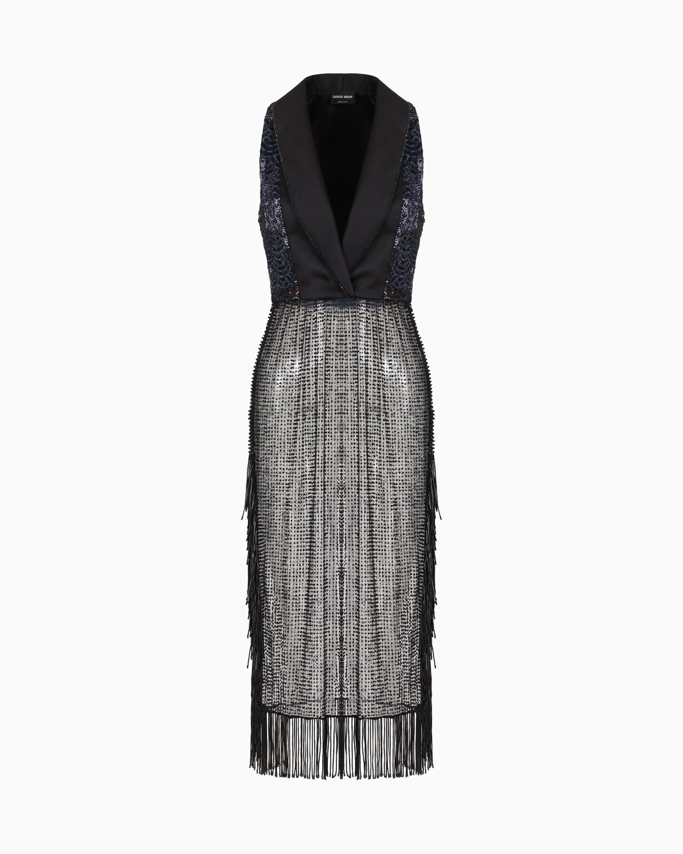 Dress with lapels and embroidered skirt Slide 0