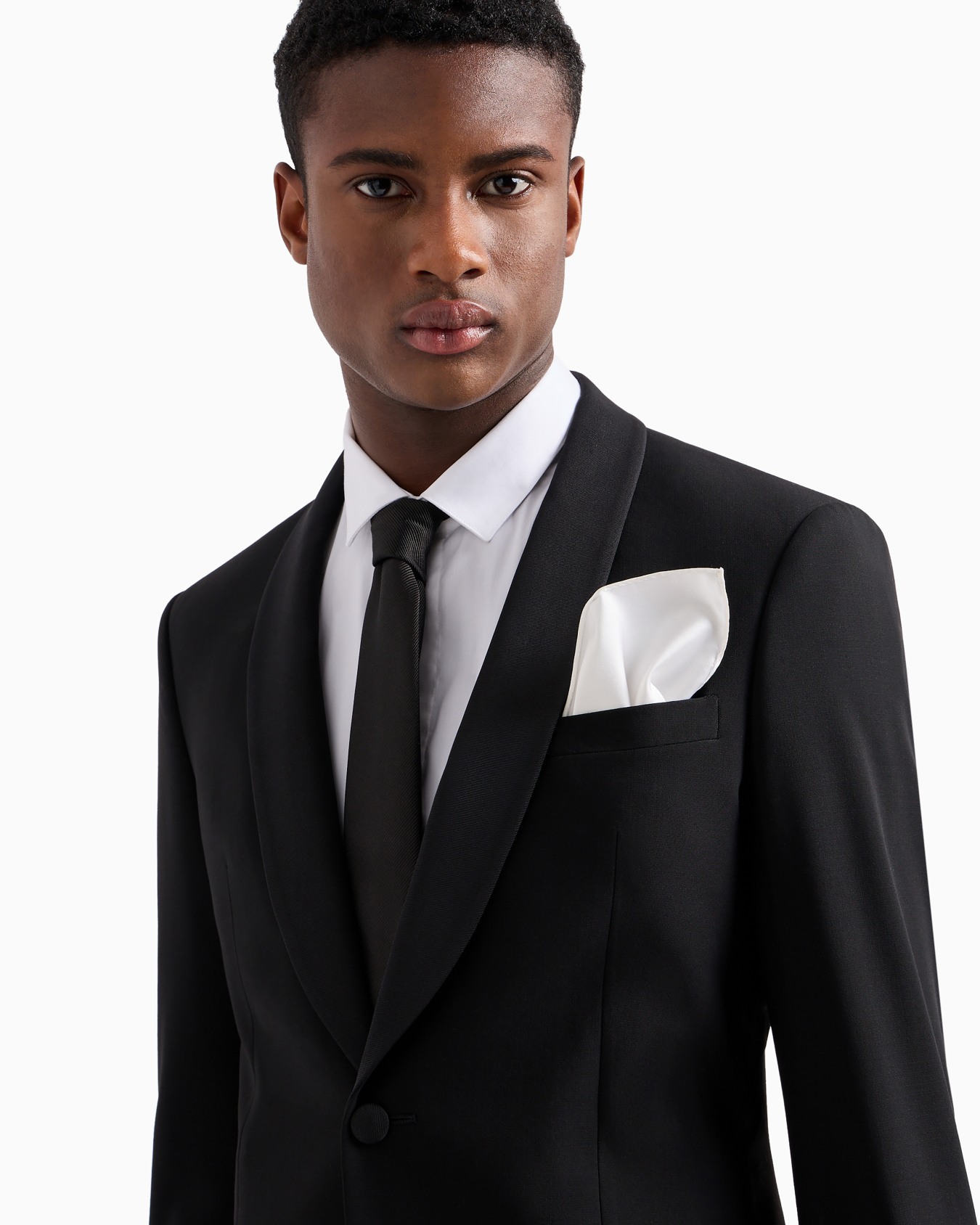 Pochette de costume en pure soie avec micro motif jacquard Diapositive 2