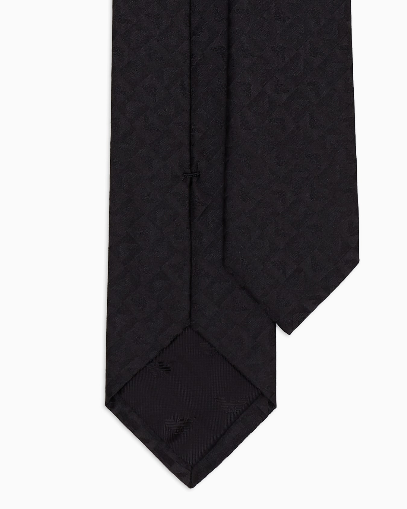 Corbata de seda pura y tejido jacquard con motivo de águila y cuadros Diapositiva 1