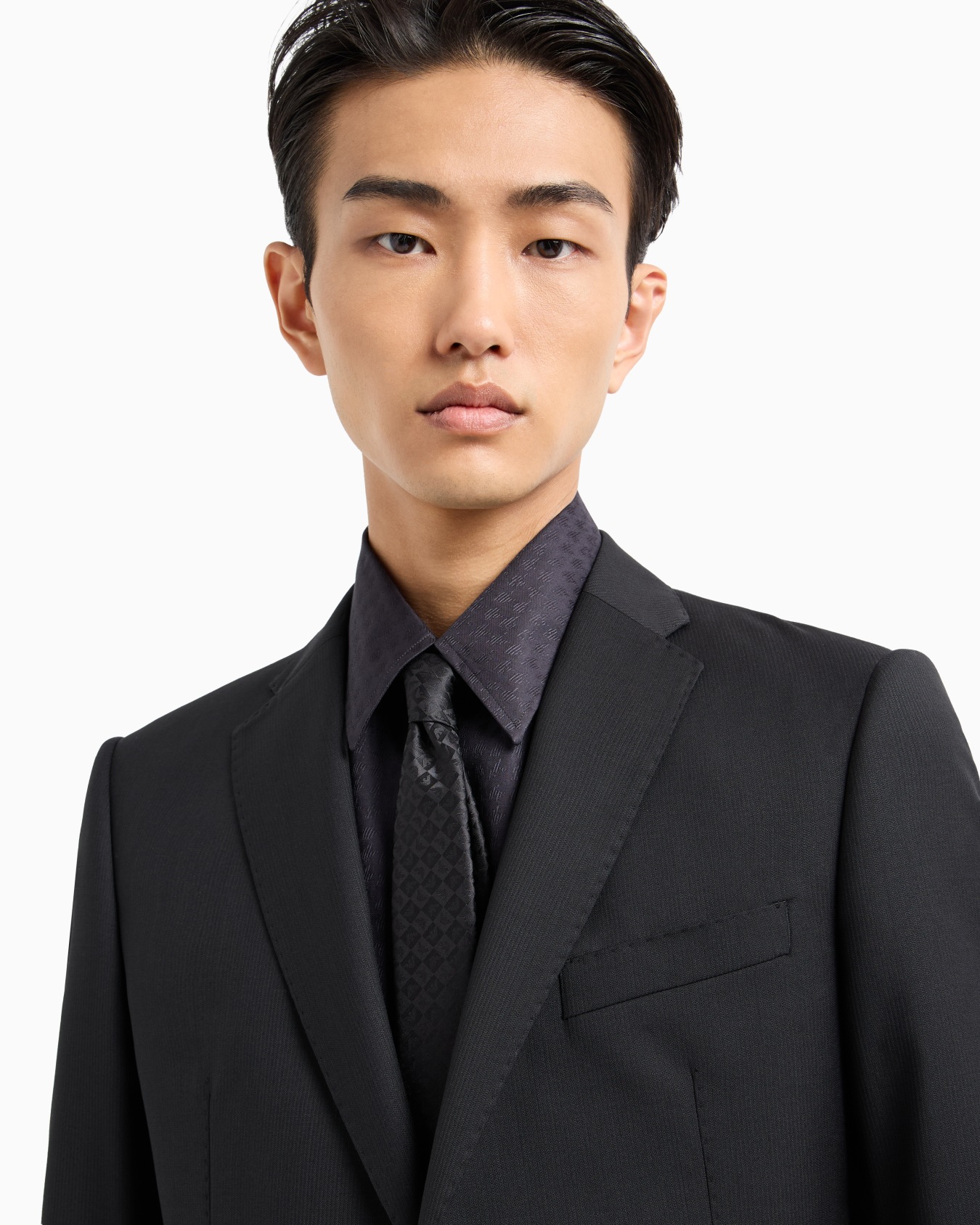 Corbata de seda pura y tejido jacquard con motivo de águila y cuadros Diapositiva 2