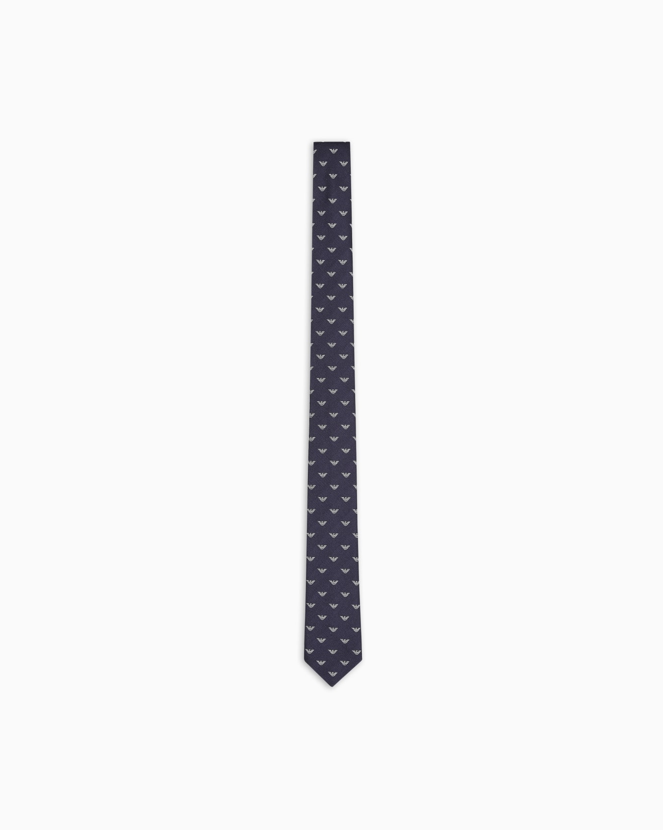 Corbata de seda pura con motivo integral de microáguila en tejido jacquard Diapositiva 0