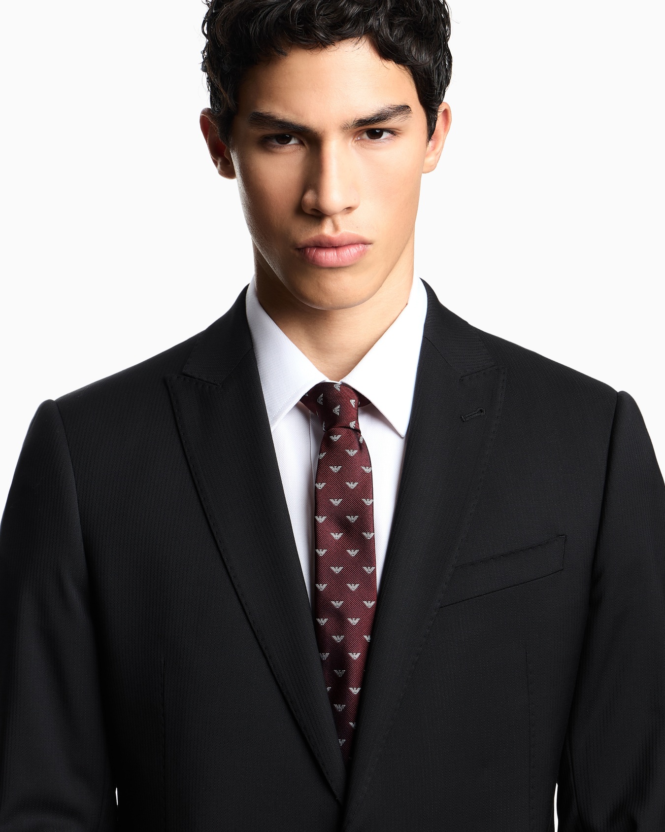 Cravatta in pura seta jacquard micro eagle all over Slide 2