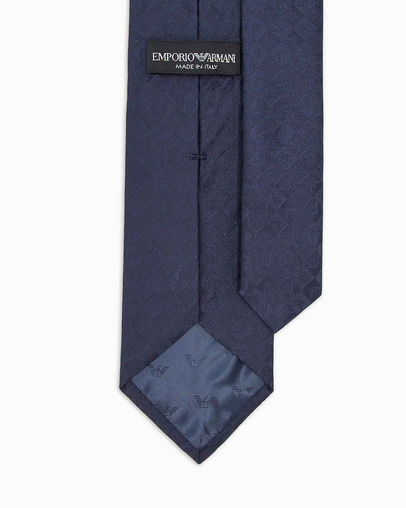 Corbata de seda pura y tejido jacquard con motivo de águila y cuadros Diapositiva 1