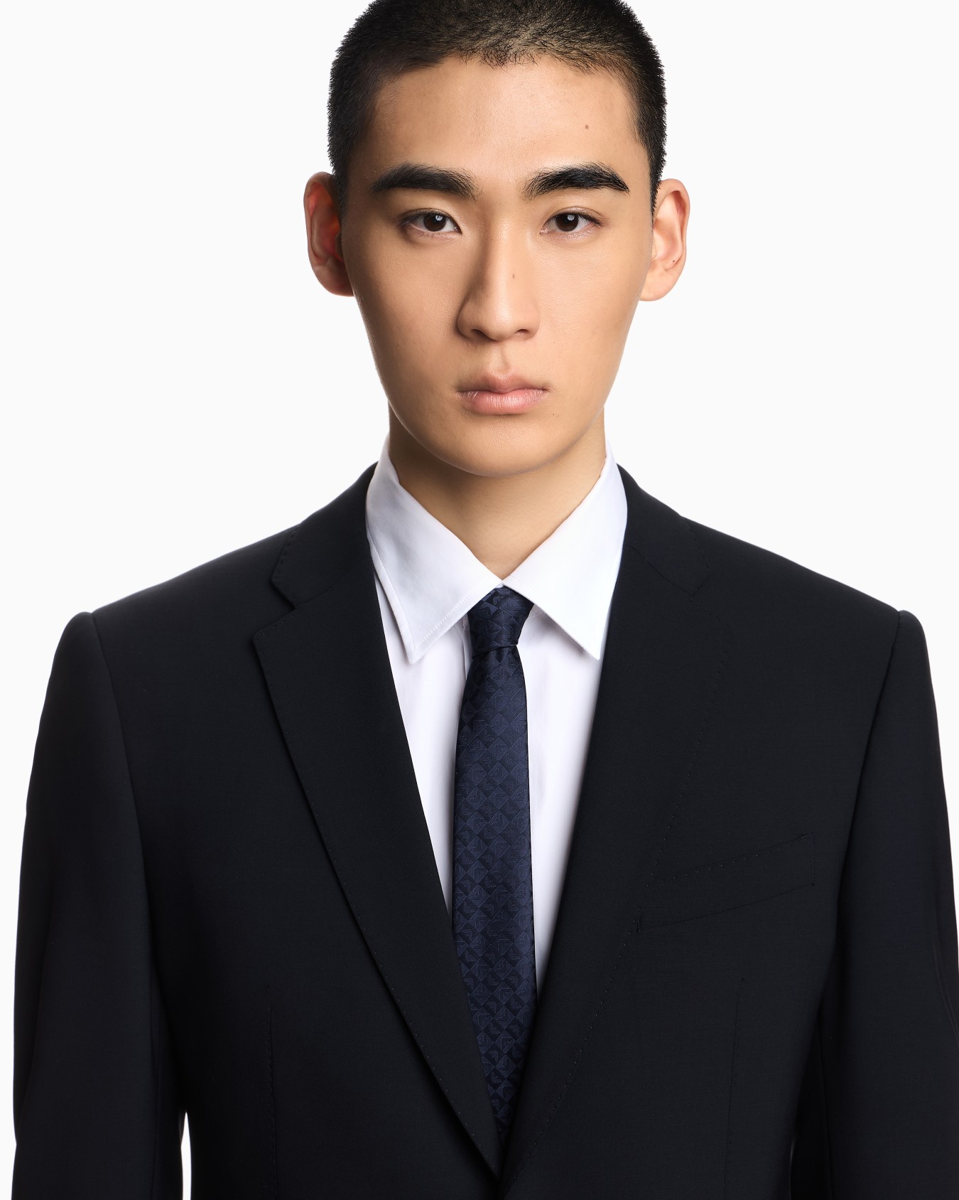 Pure silk eagle and check jacquard tie Slide 2