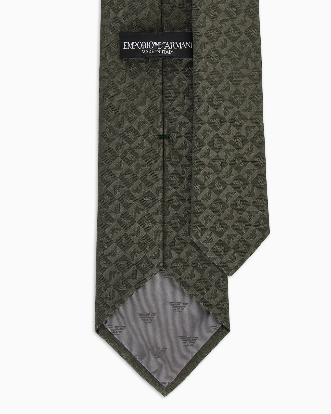 Pure silk eagle and check jacquard tie Slide 1