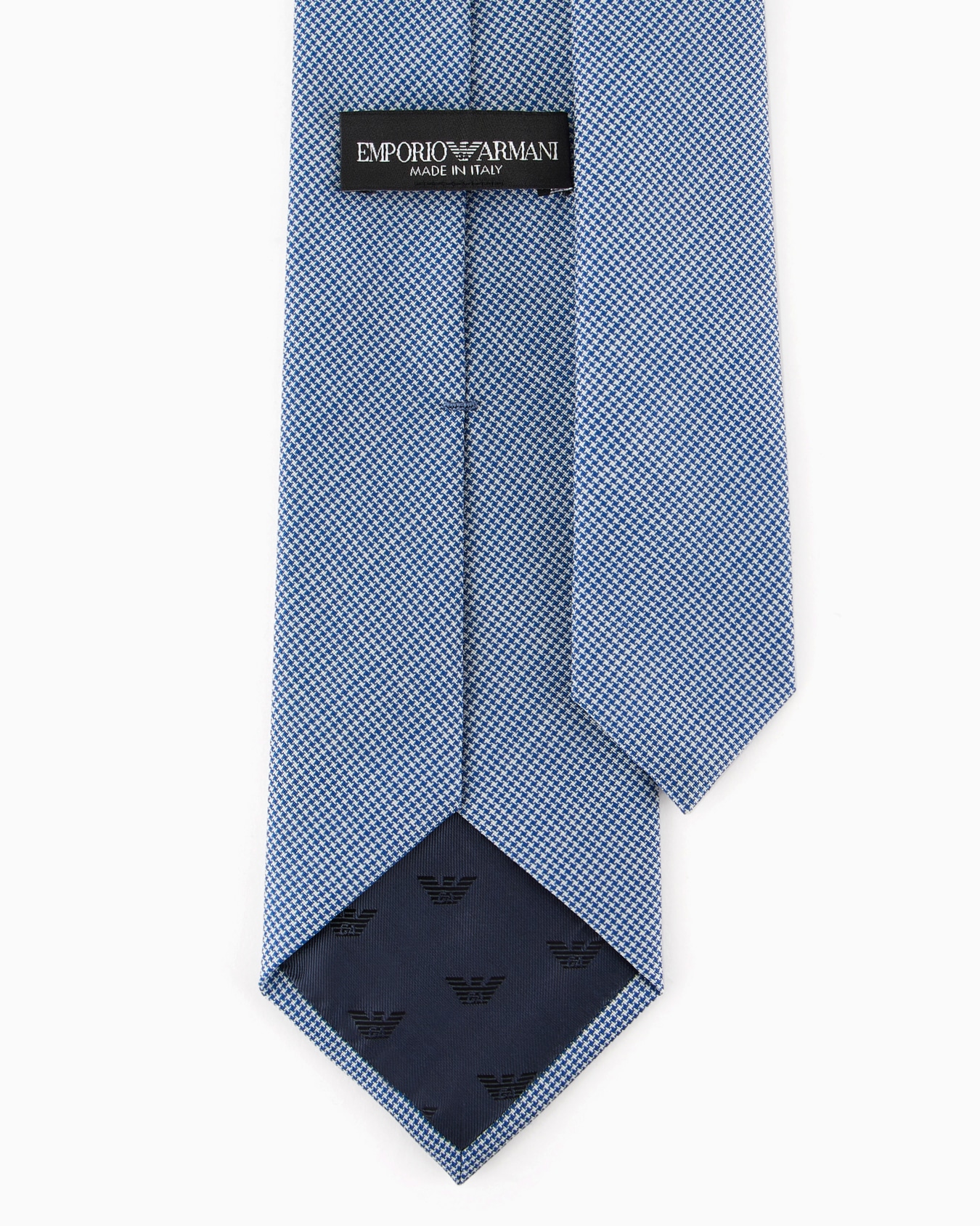 Micro-houndstooth jacquard wool tie Slide 1