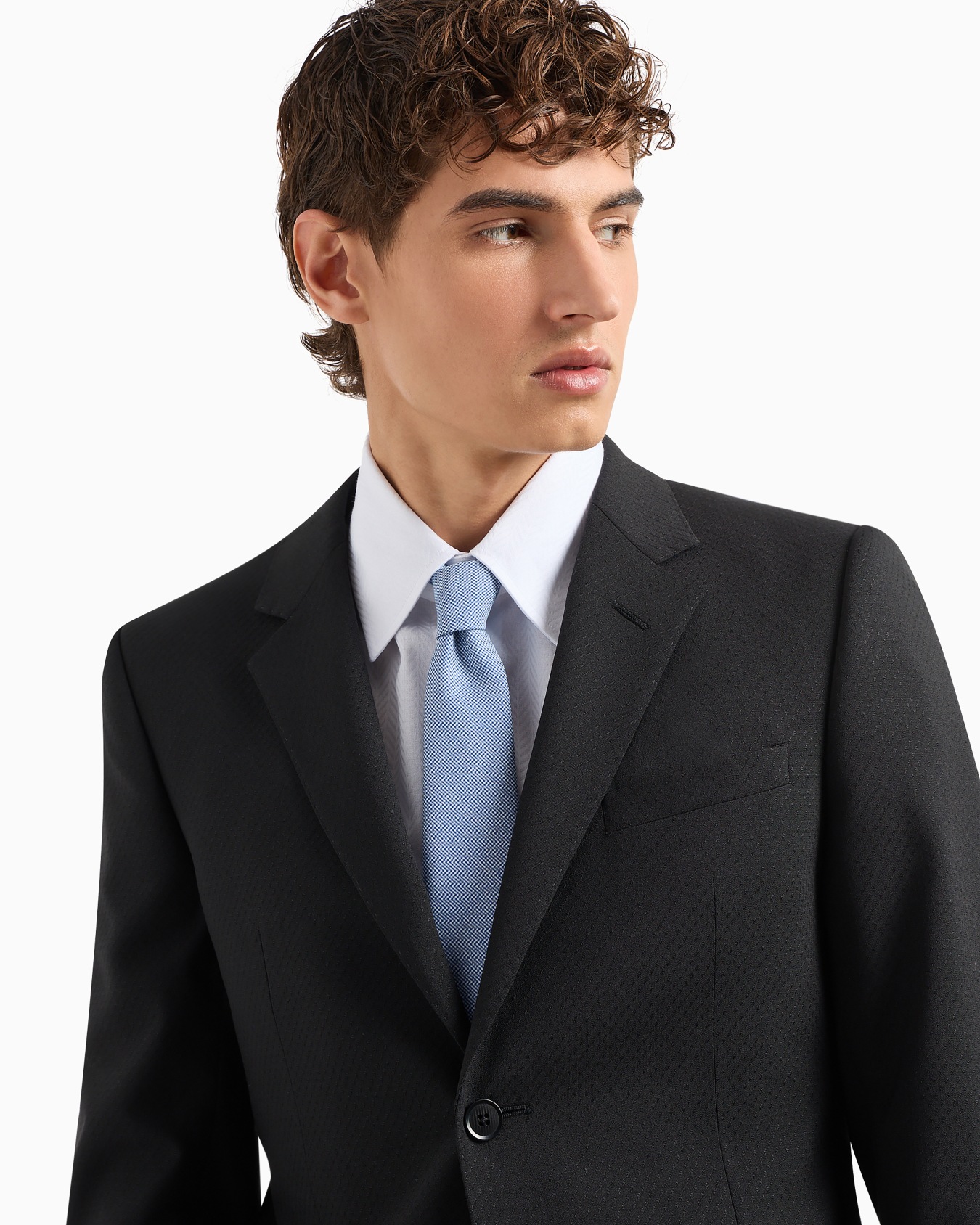 Cravatta in lana jacquard micro pied de poule Slide 2