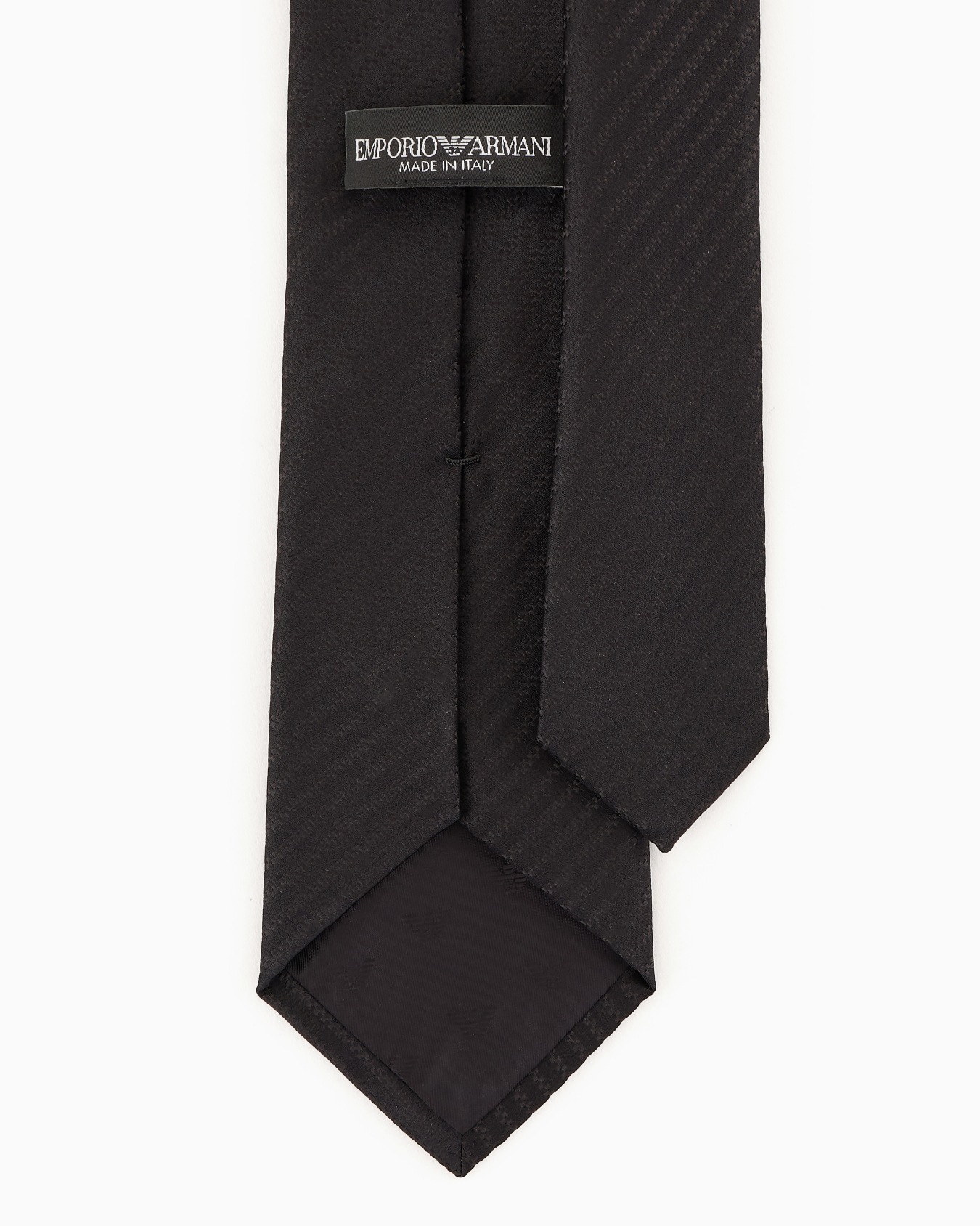 Pure silk tie with jacquard micro-motif Slide 1