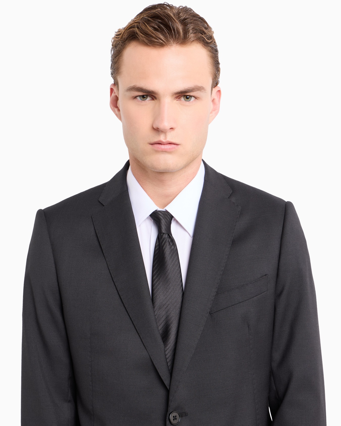 Pure silk tie with jacquard micro-motif Slide 2