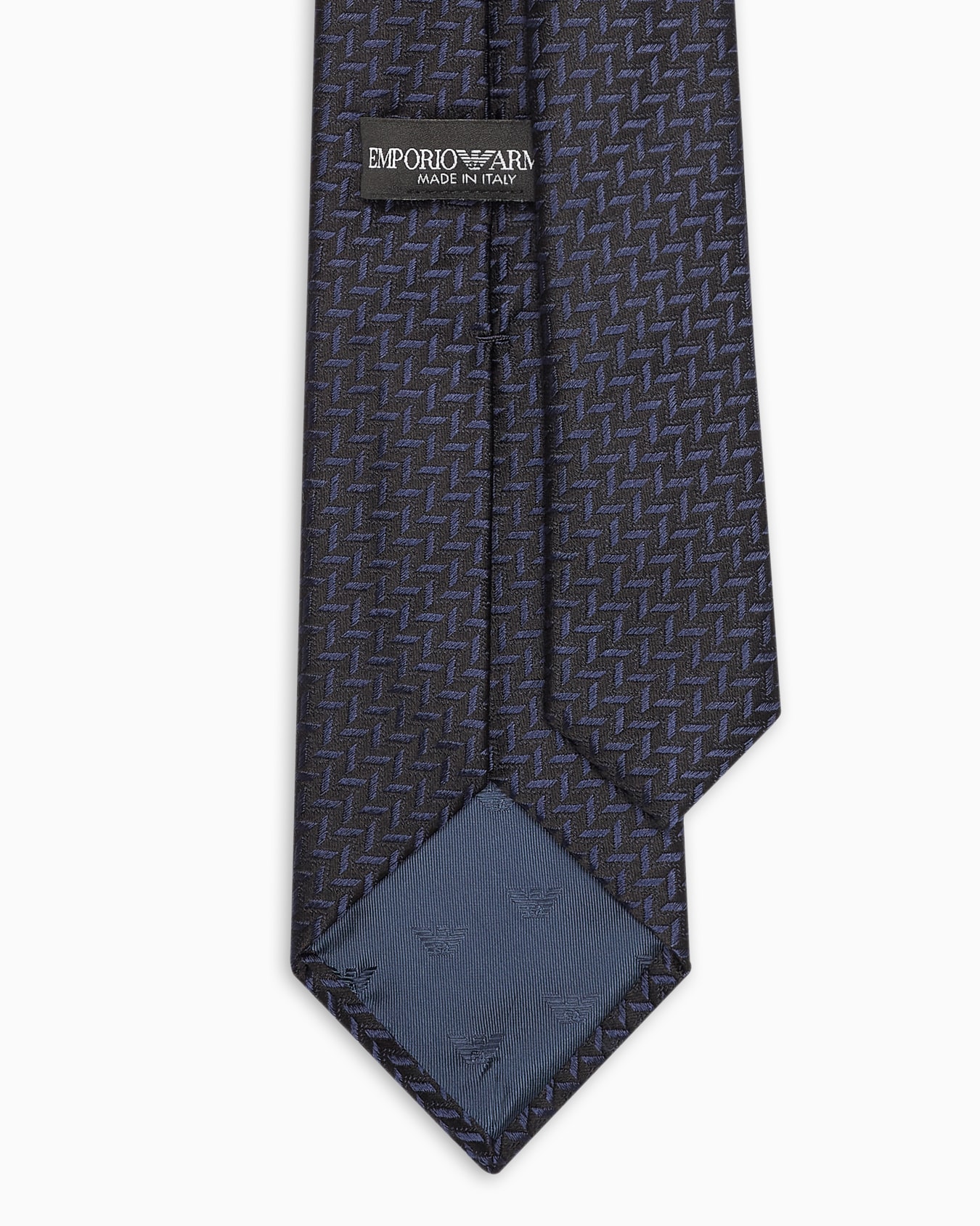 Corbata en mezcla de seda con motivo chevrón en tejido jacquard Diapositiva 1