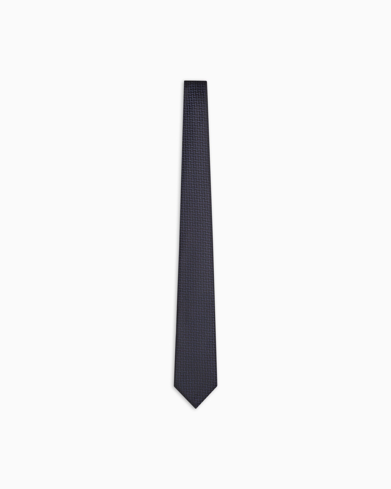 Corbata en mezcla de seda con motivo chevrón en tejido jacquard Diapositiva 0